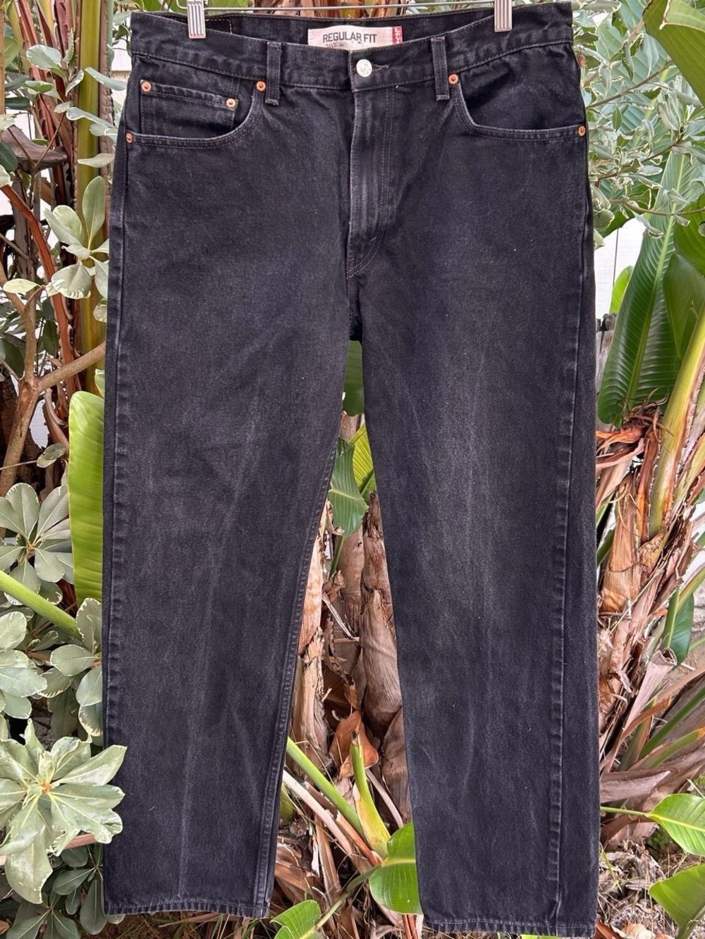 Vintage 2004 Levi’s 505 Jeans Mens 34x31 Black Faded Regular Straight Leg